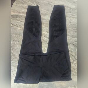 GapFit Sculpt Compression Leggings Women’s Medium Black Ribbed Panels High Waist